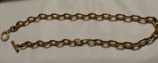Vintage Nolan Miller Gold Tone Chain Necklace Rhinestone Toggle Clasp 19.  5 " P
