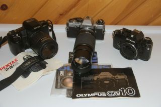 Vintage Olympus,  Pentax And Nikon 35 Mm Cameras