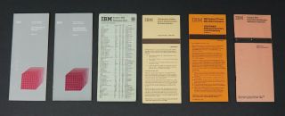 Six Vintage Ibm System/360 System/370 Virtual Machine Reference Data Cards