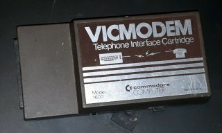 Commodore 64 Vic - 20 Computer Vicmodem Telephone Interface Cartridge Model 1600