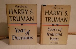 Memoirs By Harry Truman 1955 1956 Hardcover 2 Volume First Edition Dust Jackets