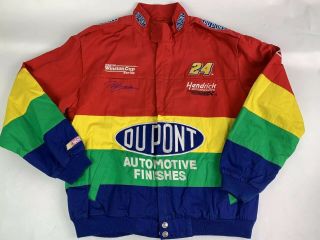 Vintage Jeff Hamilton Nascar Jeff Gordon Rainbow Racing Jacket Men’s Size Small