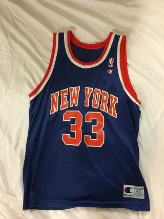 Vintage 90s Champion Nba York Knicks Jersey Mens Size 44 Patrick Ewing Great