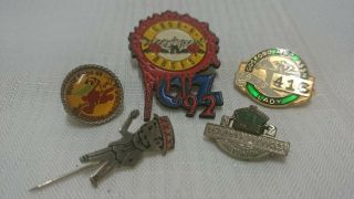 Assorted Vintage Metal Collector Pins X 5