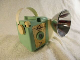 Vintage Sabre Mint/green 620 Camera With Flash Holder,  Bulb And Take Up Spool