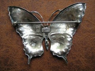 Vintage Sterling Silver Butterfly Pin Brooch Signed AMI 2