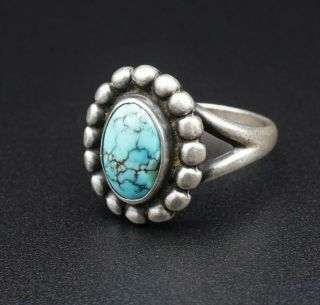 Vintage Early Maisels Trading Post Sterling Silver Turquoise Ring Size 6 Rs2469