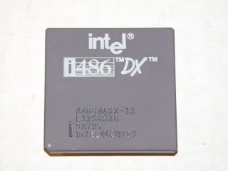 Vtg 1989 Intel I486 Dx A80486dx - 33 Computer Pc Motherboard Cpu Processor Chip