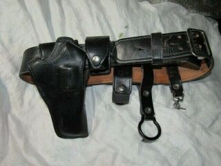 Vintage Gould & Goodrich Leather Police Security Duty Belt Holster B501 34 - 39 "