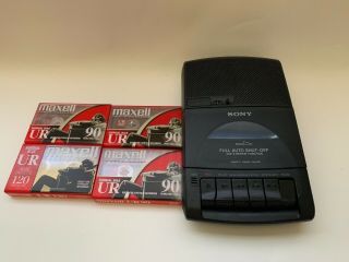 Sony Tcm - 929 Cassette Player/ Recorder W/ 4 Maxwell Ur 90/120 Vintage