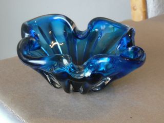 Vintage Blue Glass Murano Bowl