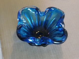 Vintage Blue Glass Murano Bowl 4