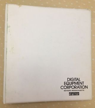 Digital Equipment Corporation - Dec Vintage 3 Ring Binder / White W/ Black Text