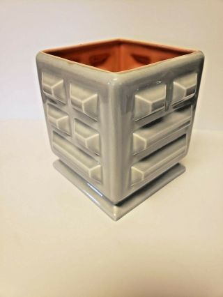 Vintage Red Wing Pottery Vase Geometric Design 5 3/8 