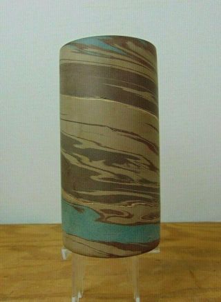 Vintage Niloak Pottery Mission Swirl Tall Cylindrical Vase Marked