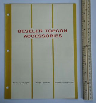 Beseler Topcon Accessories Cameras D - 1 D Auto 100 Vintage Folder 1967