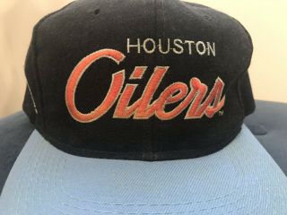 Vintage Sports Specialties Houston Oilers Script Snapback Hat Cap And Pennant