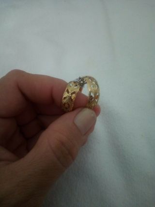Vintage 14k Yellow Gold Drop Dangle Hoop Earrings 1.  82 Grams