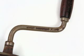 VINTAGE STANLEY No.  923 - 10IN.  RATCHETING BRACE/HAND DRILL,  6 AUGER BITS 2