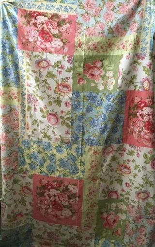 Vintage Liz Clabourn 82”x 110” Quilted Top Bed Coverlet 100 Cotton 2