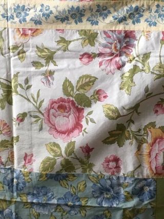 Vintage Liz Clabourn 82”x 110” Quilted Top Bed Coverlet 100 Cotton 5