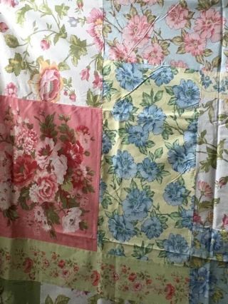 Vintage Liz Clabourn 82”x 110” Quilted Top Bed Coverlet 100 Cotton 8