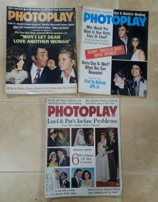 Vintage 1967 Photoplay Celebrity Magazines Dean Martin Cher Elvis Jackie Kennedy 2