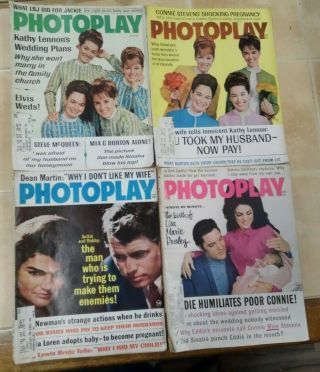 Vintage 1967 Photoplay Celebrity Magazines Dean Martin Cher Elvis Jackie Kennedy 5