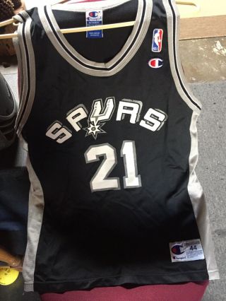 Vintage Champion San Antonio Spurs Tim Duncan 21 Jersey Size 44