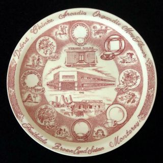 Vintage Vernon Kilns Pottery Unusual Factory Memento Plate