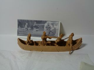 Barzso Indian Canoe With 4 Figures.  Vintage.