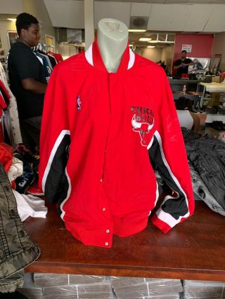 Authentic Nba Mitchell & Ness Red Chicago Bulls Vintage Warm - Up Jacket