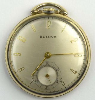 Vintage Bulova 17 Jewel 16 Lignes Pocket Watch - Mb - 17