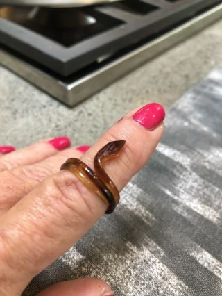 Vintage Faux Tortoise Shell Celluloid Snake Wrap Ring 4