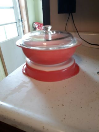Set 2 Vintage Pyrex Ovenware 024 2 Qt Round Caserole 221 8 " Cake Flamingo Pink