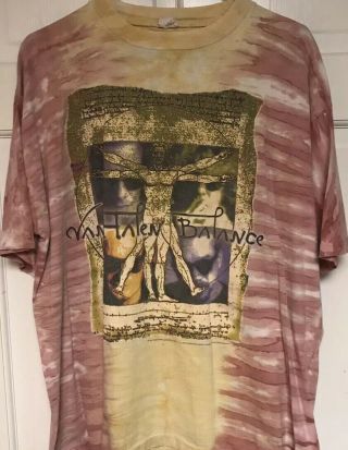 Vintage 1995 Van Halen “balance Tour” Concert Tie - Dye T - Shirt Men’s Xl