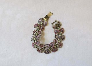 Purple Enameled Vintage Bracelet By Jewelcraft - 1950s