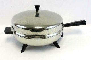 Vtg Farberware 12 " 310 - B Stainless Steel Electric Fry Pan Skillet Tall Dome Lid