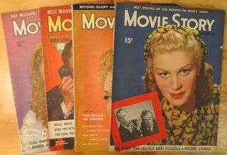 4 Vintage Movie Story Magazines