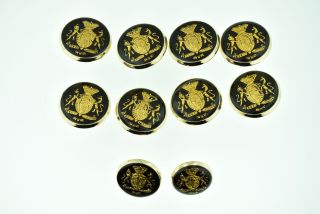True Vintage Reclaimed Blazer Buttons Golden Colored Coat Of Arms