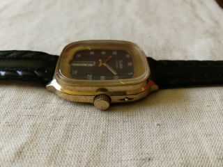 SLAVA fridge - big vintage Russian - USSR made day/date mechanical watch,  ' 70s. 4