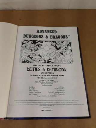 Vintage 1980 Advanced Dungeons & Dragons Deities & Demigods Cyclopedia Book TSR 2