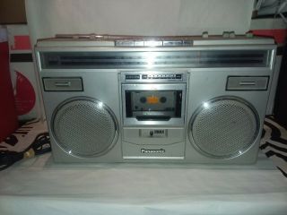 Vintage Panasonic Rx - 5100 Silver Boombox Am/fm Tape Player/recorder