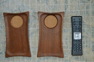Vintage Mid Century Modern Sere Wood Hand Carved Coasters Japanese Hardwood