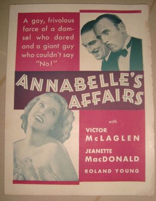 Old Vintage Hollywood Paper Movie Herald Of Movie " Annabelle 