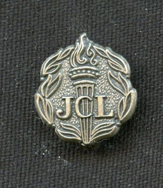Jcl Junior Classical League Torch Pin Brooch Vintage 925 Sterling Silver - Ah757