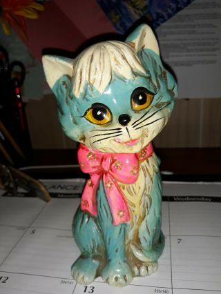 Vintage Kitty Cat Piggy Bank Made In Japan
