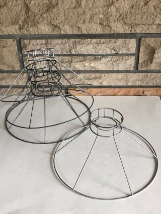 4 Vintage Retro Industrial Recycle Upcycle Craft Metal Wire Lamp Shade Frame
