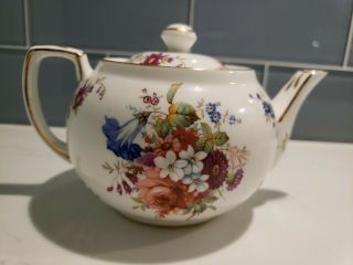 Vintage Hammersley Victorian Floral 2 Cup Teapot Bone China