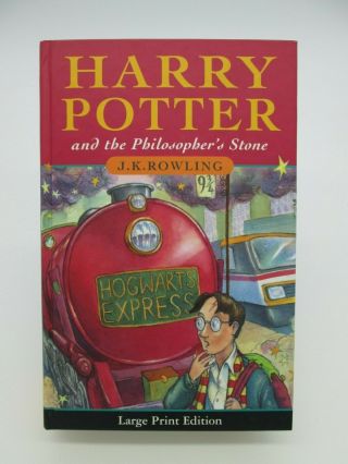 1st Print Philosopher Stone Harry Potter 1/1 First Large Print Edition Sorcerer